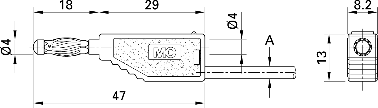 Plug; 4mm banana; 19A; yellow-green; with axial socket