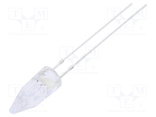 LED; 5mm; yellow; 500÷750mcd; 100°; 20mA; 12V; Front: Rocket