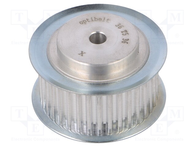 Belt pulley; T5; W: 25mm; whell width: 36mm; Ø: 56.45mm; aluminium