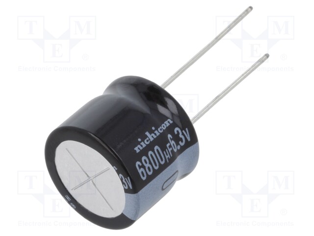 Capacitor: electrolytic; THT; 6800uF; 6.3VDC; Ø18x15mm; ±20%