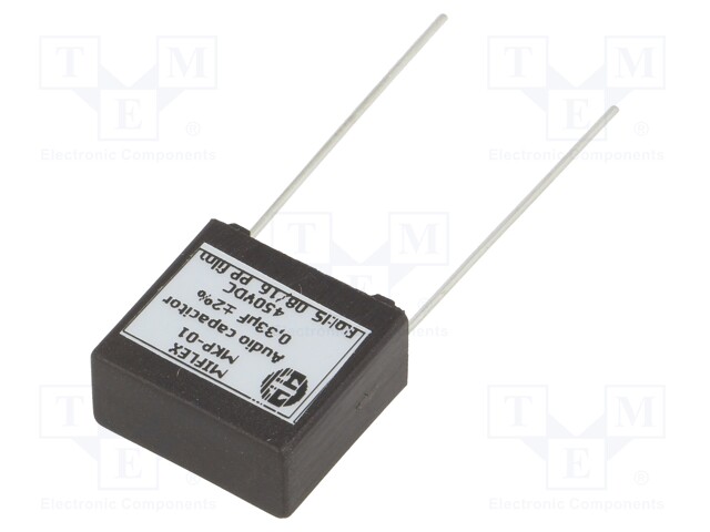 Capacitor: polypropylene; 0.33uF; 450VDC; 15mm; ±2%; 18x17x8.5mm