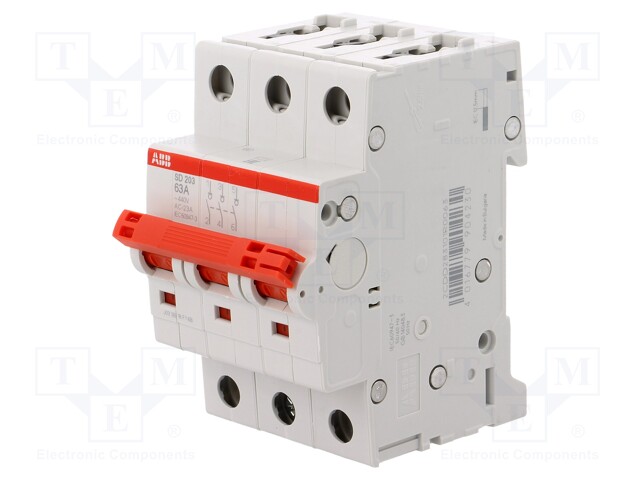 Switch-disconnector; Poles: 3; DIN; 63A; 400VAC; SD200; IP20