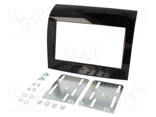 Radio mounting frame; Fiat; 2 DIN; black gloss