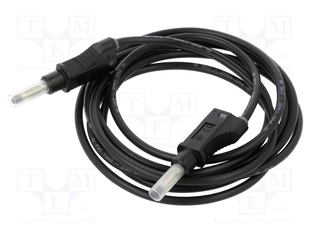 Test lead; 20A; banana plug 4mm,both sides; Urated: 600V; Len: 2m