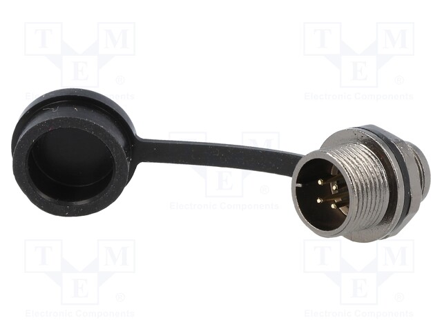 Socket; male; ST12; PIN: 4; IP67; 5A; soldering; 200V; 0.75mm2