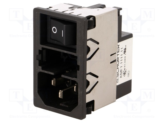 Connector: AC supply; socket; male; 1A; 250VAC; IEC 60320; 11mH