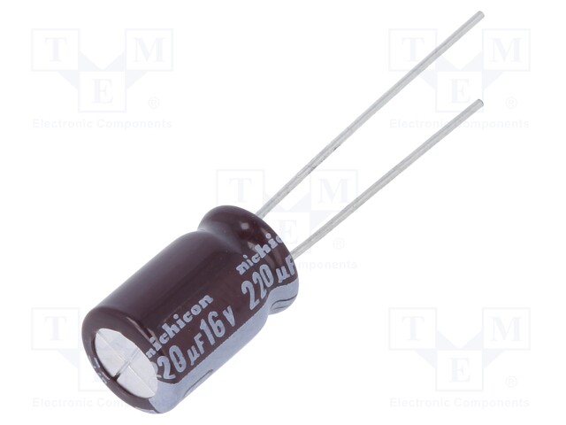 Capacitor: electrolytic; low impedance; THT; 220uF; 16VDC; ±20%