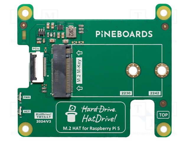 Expansion board; PCIe; adapter; Raspberry Pi 5; 65x56.5mm; 3A