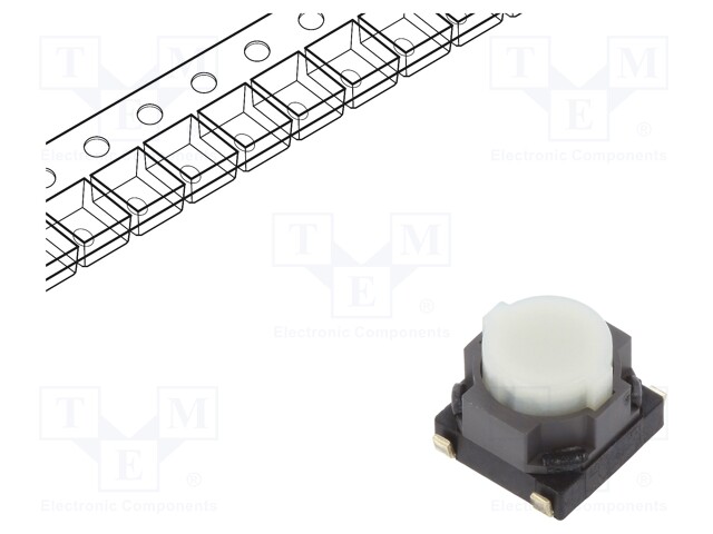 Microswitch TACT; SPST; Pos: 2; 0.02A/15VDC; SMT; none; 3.5mm; round