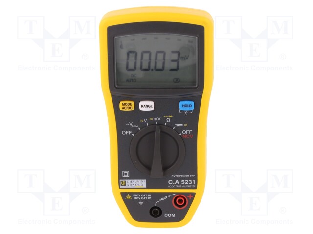 Digital multimeter; LCD (6000),bargraph,with a backlit; 3x/s