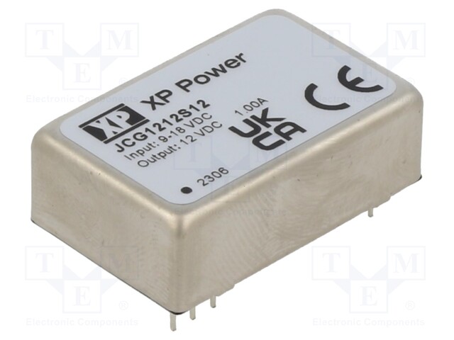 Isolated Board Mount DC/DC Converter, 2:1 Input, ITE, 1 Output, 12 W, 12 V, 1 A