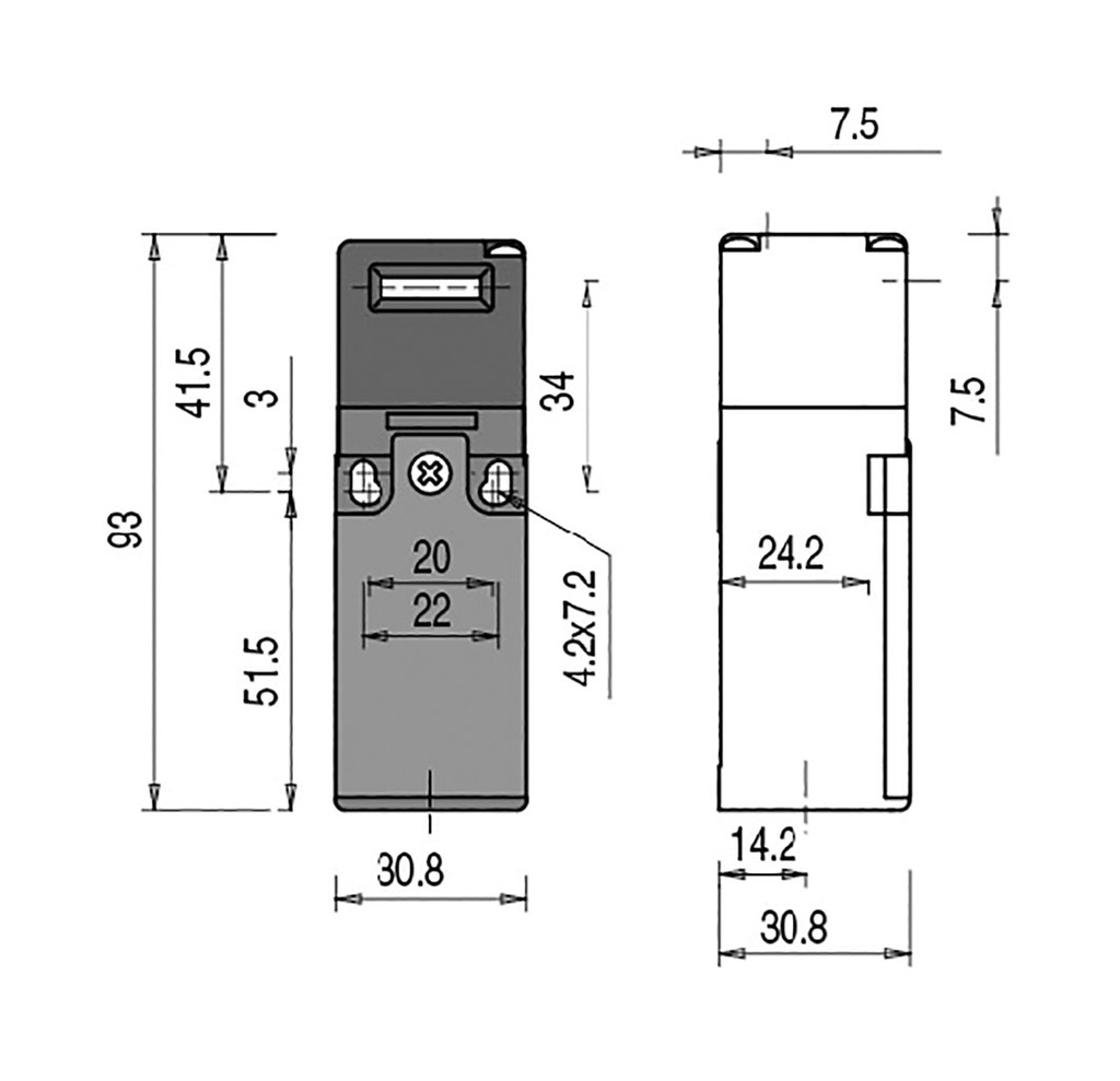 Safety switch: key operated; FR; NC x2; Features: no key; IP67