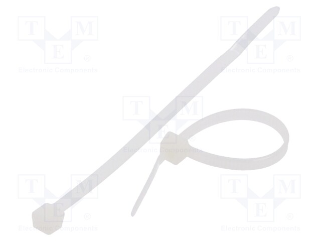 Cable tie; L: 100mm; W: 3.6mm; polyamide; 177N; natural; Ømax: 21mm