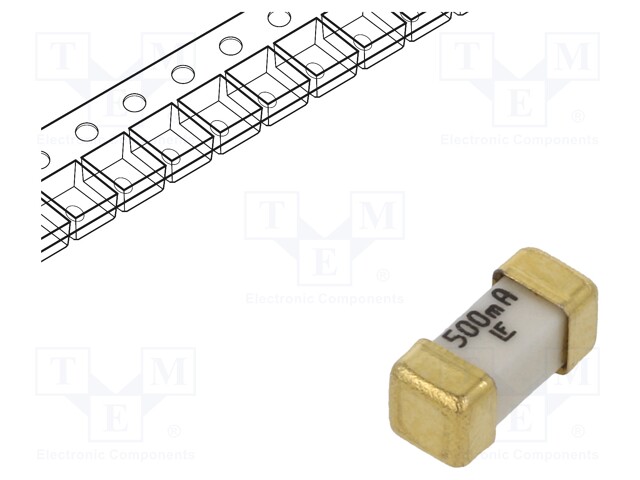 Fuse: fuse; ultra rapid; 500mA; 125VAC; 125V; 125VDC; SMD; ceramic