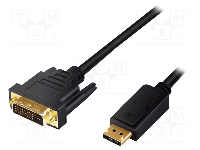 Cable; DisplayPort 1.2; DisplayPort plug,DVI-D (24+1) plug; 5m