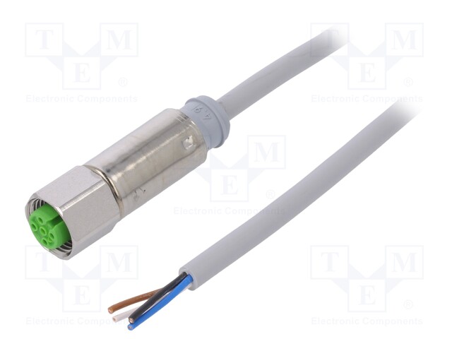 Connection lead; M12; PIN: 4; straight; 5m; plug; 32VAC; -40÷85°C