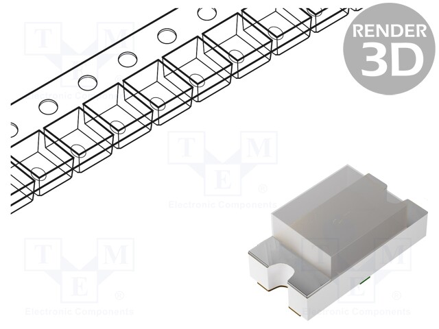 LED; SMD; 1206; green; 3.2x1.5x1.1mm; 120°; 3.2V; 20mA; λd: 520nm