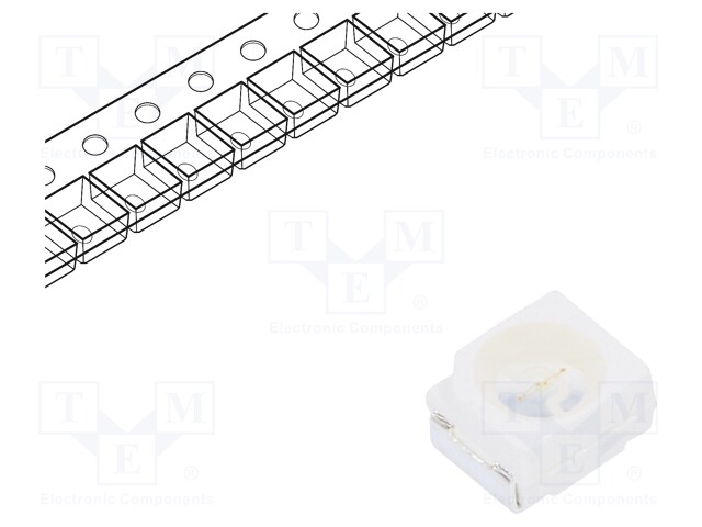 LED; SMD; 3528,PLCC2; green; 900÷2300mcd; 3.5x2.8x1.8mm; 120°; 20mA