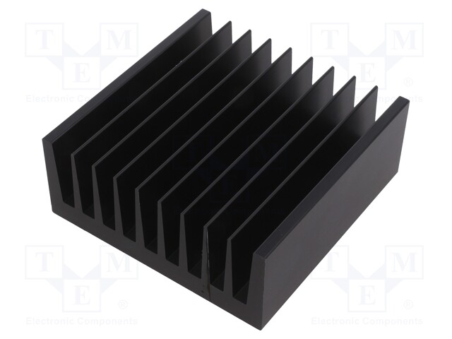 Heatsink: extruded; grilled; universal; black; L: 100mm; W: 100mm