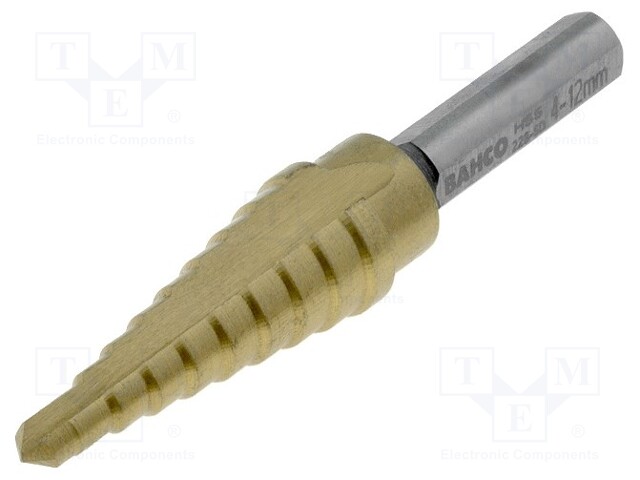 Drill bit; for thin tinware; Ø: 4÷12mm; 1/4" (6,3mm); Steps: 9