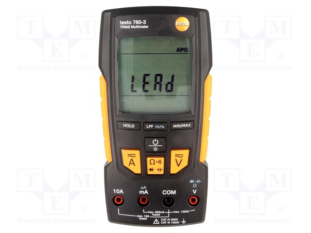 Digital multimeter; VDC: 0,1m÷1000V; VAC: 1m÷1000V; I DC: 0,1u÷10A