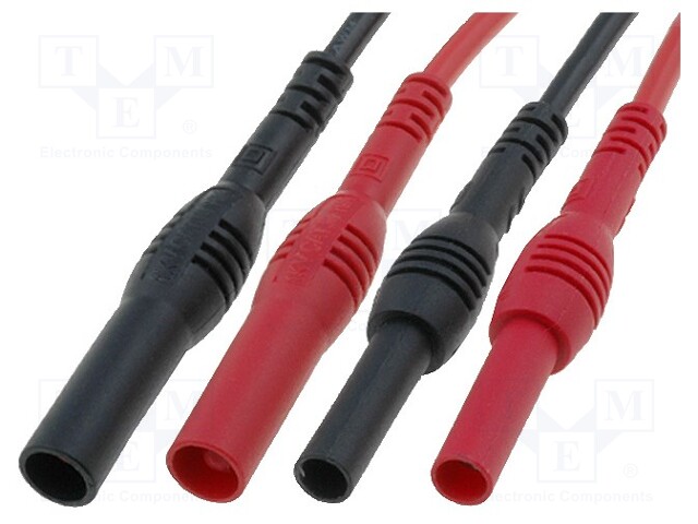 Test lead; PVC; 1.2m; 10A; red and black; 2x test lead