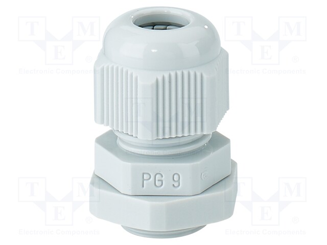 Cable gland; PG9; IP65; polyamide; light grey