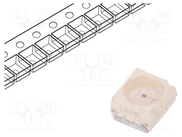 LED; SMD; 3528,PLCC2; orange; 11.2÷28mcd; 3.5x2.8x1.75mm; 60°; 2mA