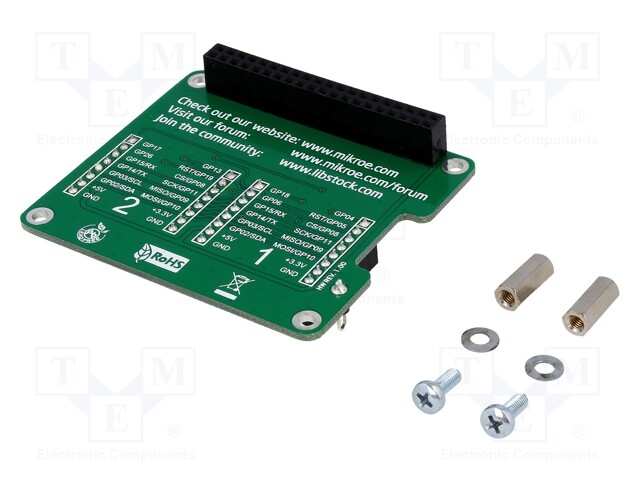 Multiadapter; IDC40,mikroBUS socket x2; Add-on connectors: 2