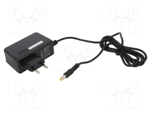 Power supply: switched-mode; plug; 9VDC; 2A; 18W; Plug: straight