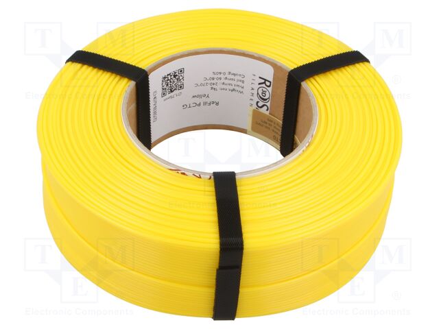 Filament: PCTG; 1.75mm; yellow; 240÷270°C; 1kg; Table temp: 60÷80°C