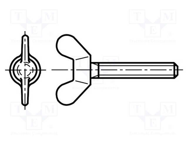 Screw; M6x20; DIN: 316; Head: wing; polyamide