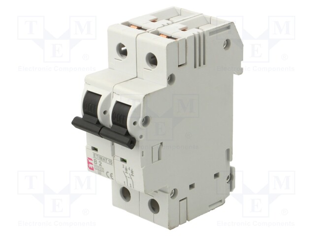 Circuit breaker; 230/400VAC; Inom: 2A; Poles: 2; DIN; Charact: B