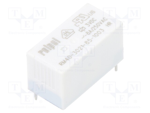 Relay: electromagnetic; SPST-NO; Ucoil: 3VDC; 8A/250VAC; 8A/30VDC