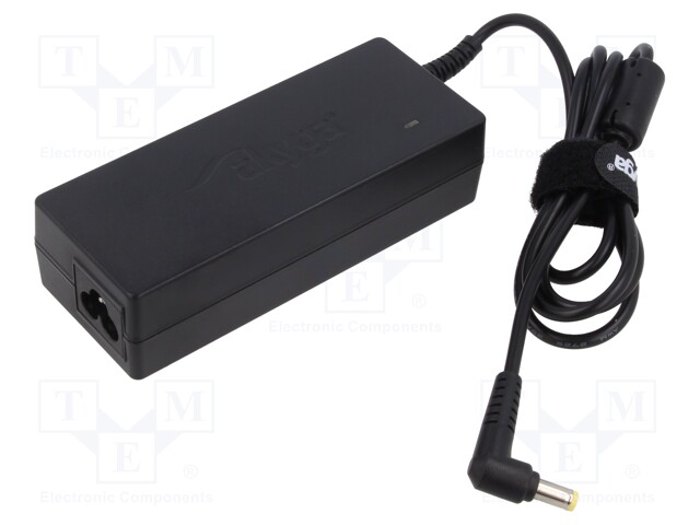 Power supply: switched-mode; 19VDC; 4.74A; Out: 5,5/1,7; 90W; 80%