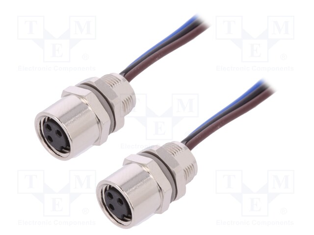 Connector: M8; Len: 0.2m; female; PIN: 3; socket; 60V; IP67