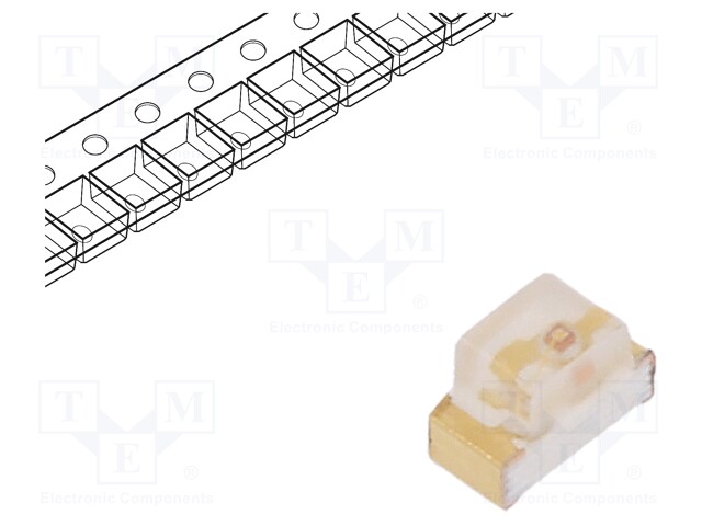 LED; SMD; 0603; yellow; 3÷8mcd; 1.6x0.8x1.1mm; 150°; 2.1÷2.5V; 20mA