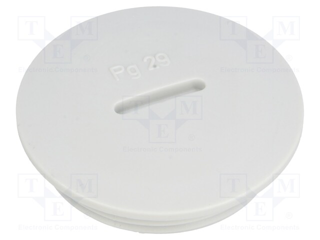 Stopper; PG29; IP54; Mat: polystyrene; light grey