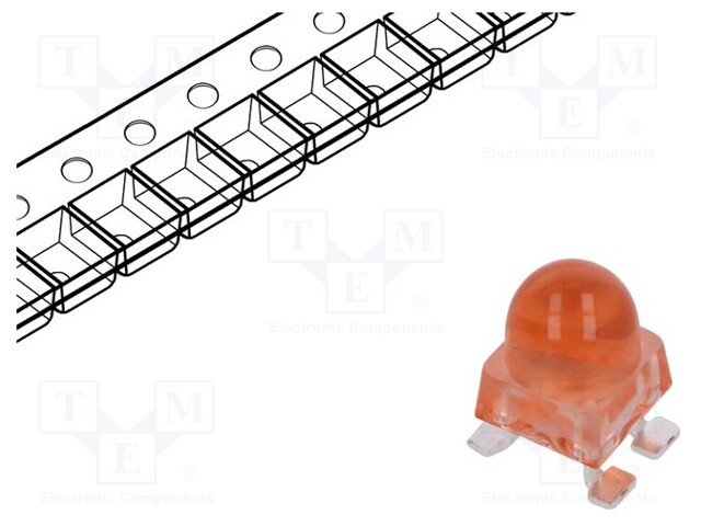 LED; SMD; red; 12000÷27000mcd; 4.2x4.2x6.8mm; 15°; 1.8÷2.5V; 20mA