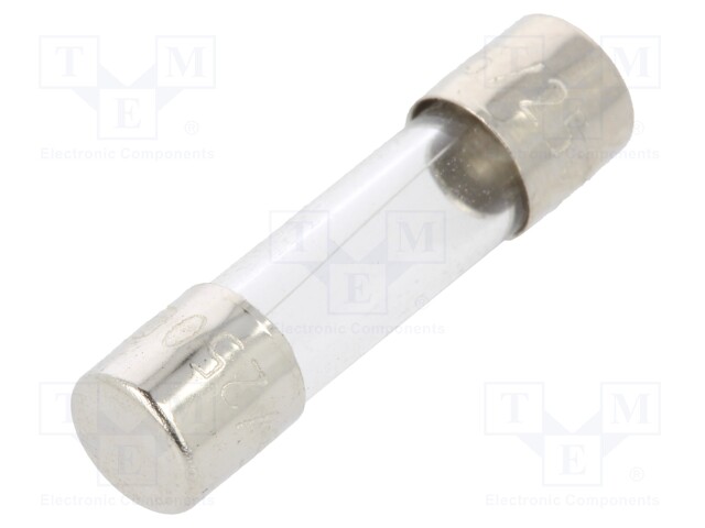 Fuse: fuse; medium time-lag; 500mA; 250VAC; cylindrical,glass