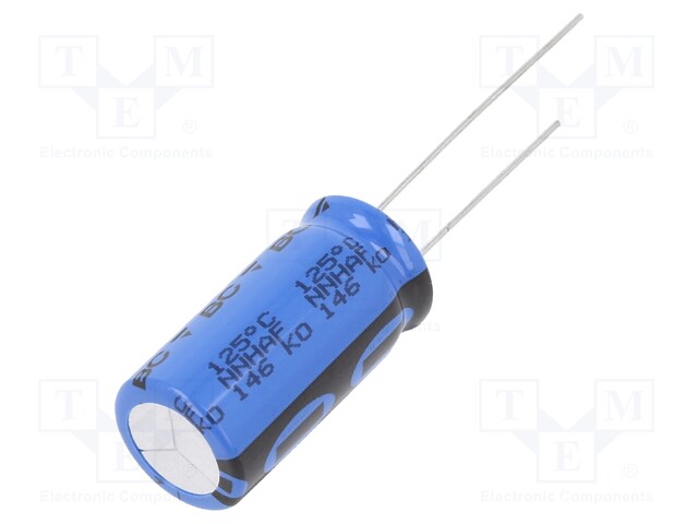 Capacitor: electrolytic; 1mF; 35VDC; Ø12.5x25mm; Pitch: 5mm; ±20%