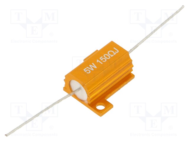 Resistor: wire-wound; with heatsink; 150Ω; 5W; ±5%; 50ppm/°C; axial