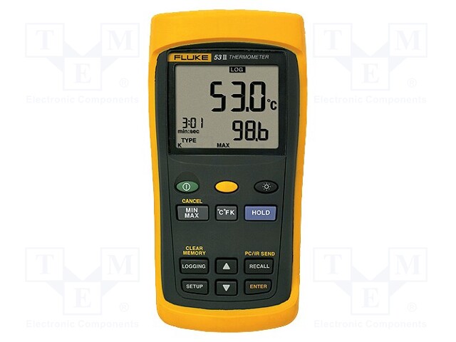 Temperature meter; double LCD,with a backlit; -200÷1372°C