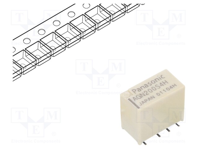 Relay: electromagnetic; DPDT; Ucoil: 4.5VDC; 0.3A/125VAC; 1A/30VDC