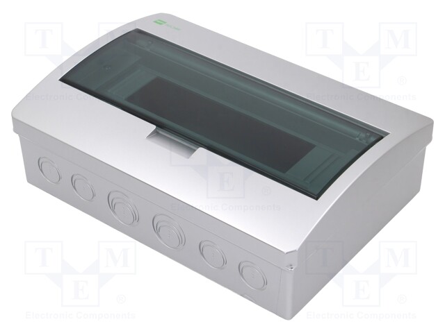 Enclosure: for modular components; IP40; silver; No.of mod: 12