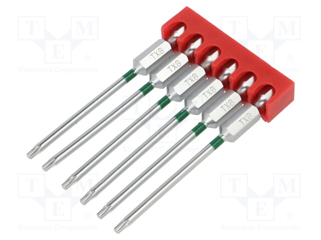 Screwdriver bit; Torx®; TX08; Overall len: 75mm