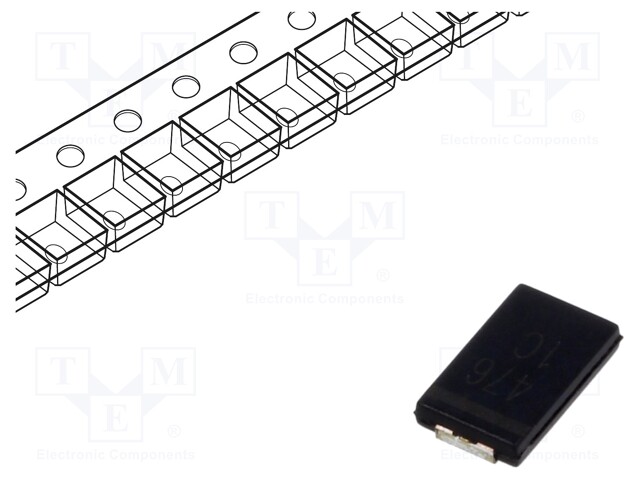 Polymer Aluminium Electrolytic Capacitor, 47 µF, 16 V, 2917 [7343 Metric], ECAS Series, 0.04 ohm