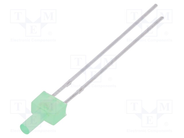 LED; 2mm; green; 460÷780mcd; 130°; 2.6÷3.6V; Front: flat