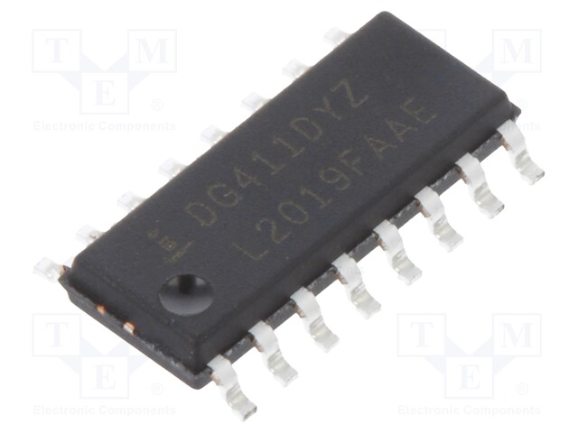 IC: analog switch; SPST-NC; Channels: 4; SO16; Package: tube; 30mA