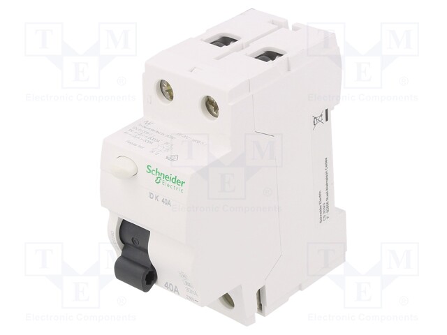 RCD breaker; Inom: 40A; Ires: 30mA; Poles: 2; 400V; Mounting: DIN